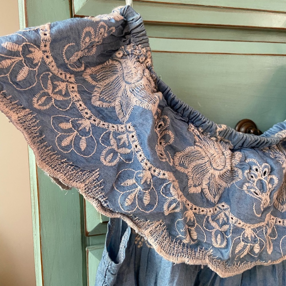 Off the Shoulder Embroidered Dress